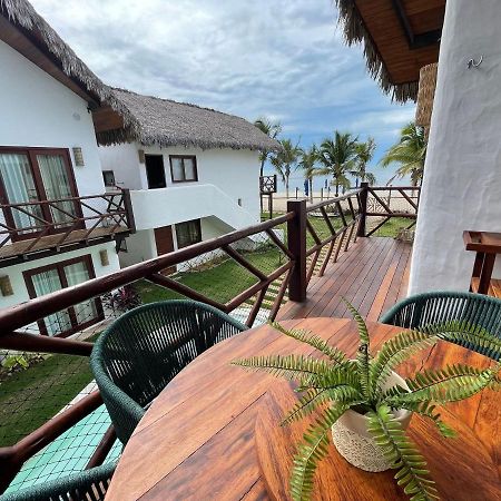 Ap Vila Mar Pé na areia com vista para o mar e piscina Barra Grande  Exterior foto
