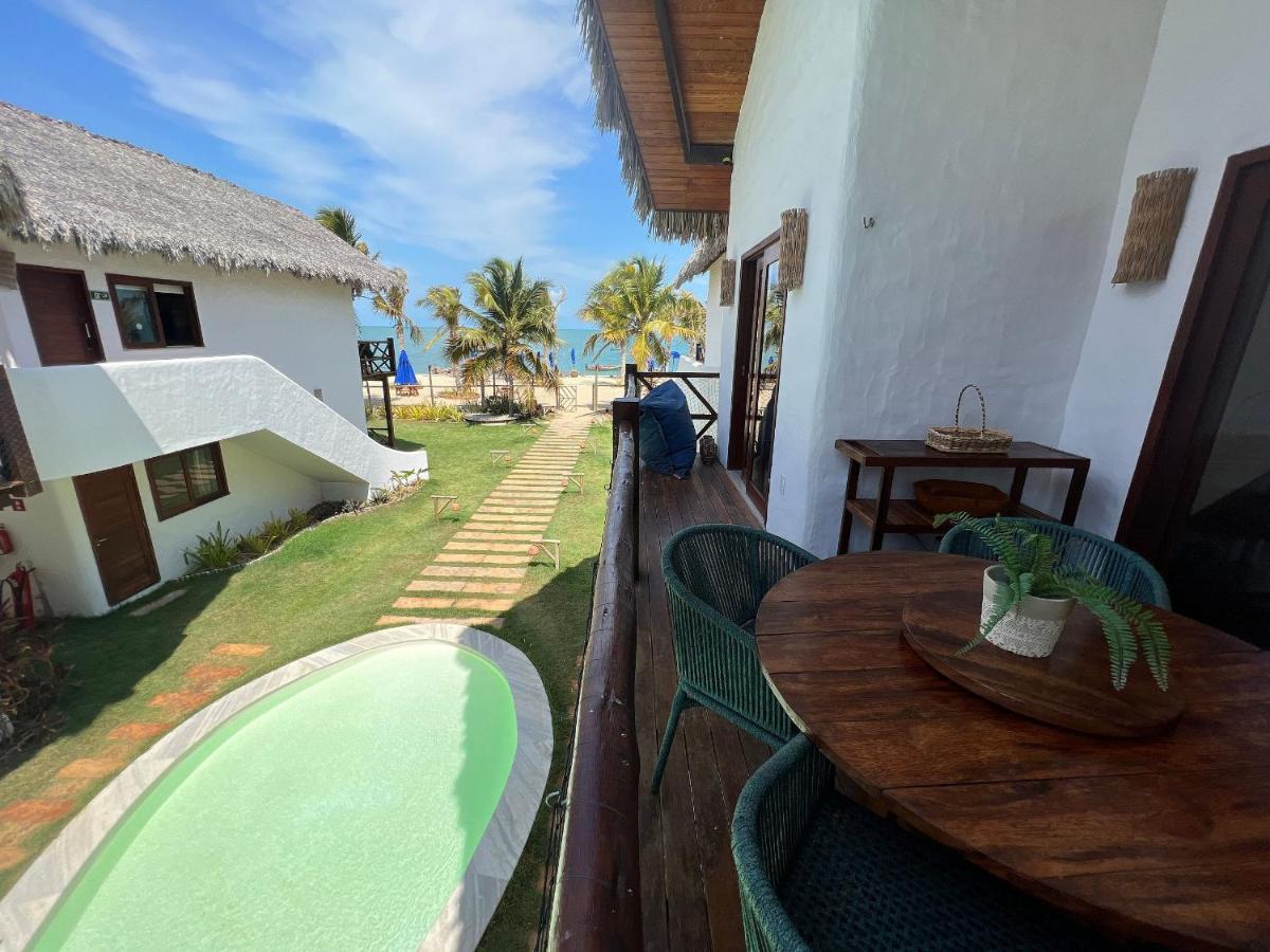 Ap Vila Mar Pé na areia com vista para o mar e piscina Barra Grande  Exterior foto